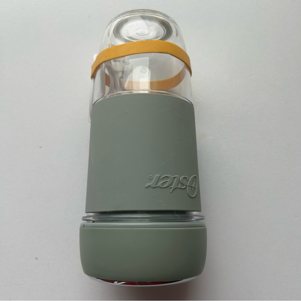 Oster Blender Bottle with Gray and Orange Design